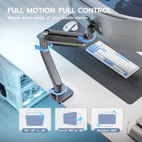 Heavy Duty Single Monitor Mount for 13"-49" Curved Screens with USB, Gray - color: Grey, style: with USB