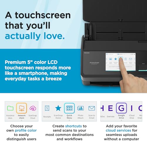 ScanSnap iX2500 Photo Edition Wireless or USB High-Speed Scanner, Black | Cloud Enabled | Photos, Documents & Receipts | Large 5" Touchscreen | Mac or PC - color: ScanSnap iX2500 Photo Edition