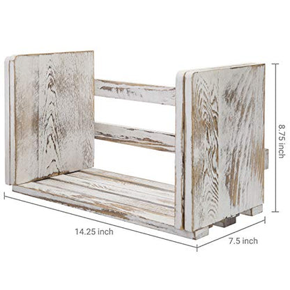 MyGift Rustic Expandable Whitewashed Wood Desktop Bookshelf/Adjustable Tabletop Book Holder Organizer Rack - color: Whitewashed