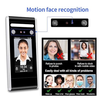 Time Clock, Access Control Keypad WiFi TCP/IP/USB Dynamic Face Biometric System Facial Time Attendance Machine ID IC for Business, Office(Kit 3) - color: Kit 3