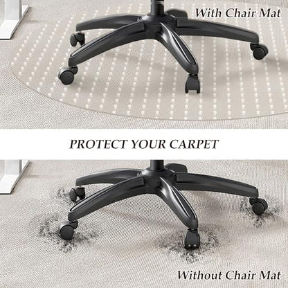 Non-Slip Office Chair Mat for Carpet, 35 x35Inches Clear Plastic Desk Mat for Rolling Chairs, Waterproof and Oil-Resistant, Anti-Fatigue Mat for Standing Desk - color: Carpet-round 36*36