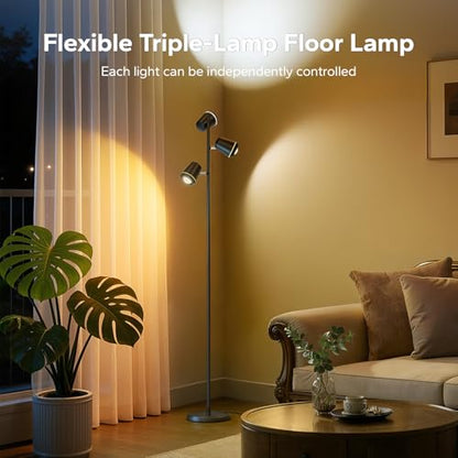 SIBRILLE 36W LED Tree Floor Lamp with Remote for Living Room Bedroom - color: Deep Black