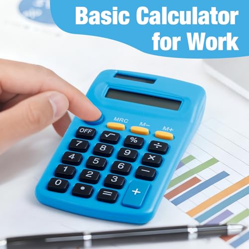 18Pack Mini Calculators, Solar Dual Power Basic Calculator, 6 Color