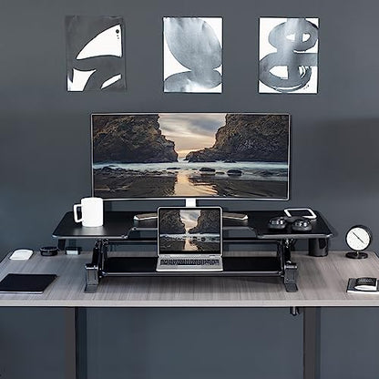 VIVO Black 48 in Standing Desk Converter, DESK-V048V - color: Black, size: 48"
