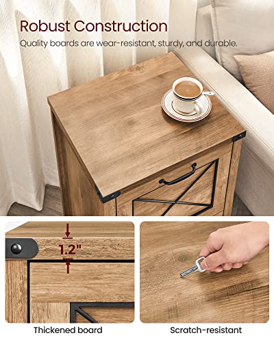 VASAGLE File Cabinet, Filing Cabinet with 2 File Drawers, Printer Stand, Fit A4, Letter Size, Hanging File Folders, Modern Farmhouse Style, for Home Office, Honey Brown UOFC048T41 - color: Honey Brown, style: 2 Drawers