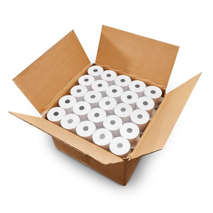 48/Pack Adding Machine Calculator Register Rolls 2 1/4" x 130ft, 1-ply Paper Rolls for Sharp El-1750 1801 Canon P23