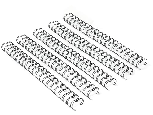 Rayson WR21143BK Wire Binding Spines, 2:1 Pitch Double Loop Binding Wires 9/16 Inch, 21-Loop Wire Ring Pack of 100 with Black - size: 9/16"
