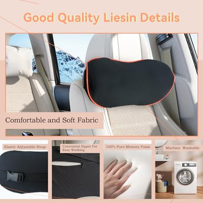 SPRFUFLY Really Comfy Car Headrest Pillow, Soft Car Neck Pillow for Driving - color: Orange