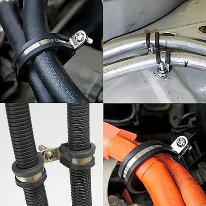 RTHIEAI 50 PCS 1-3/4 Inch Stainless Steel Cable Clamps - Insulated, Hose, Pipe, Wire Clamps - size: 1-3/4 Inch, style: 50 pcs