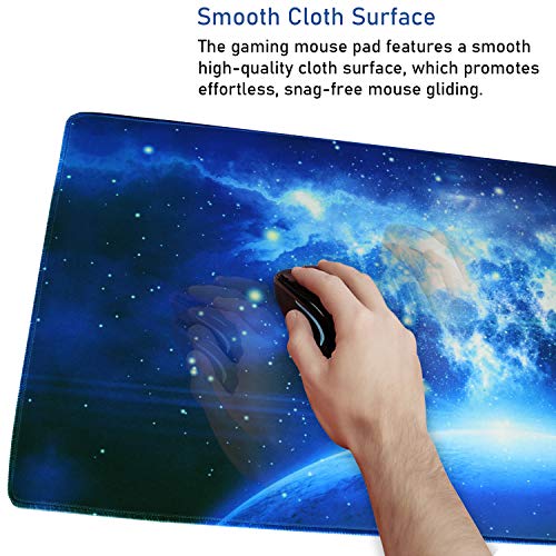 Extended Large Mouse Pad, Gaming Mouse Pad with Nonslip Base- Blue - color: Blue, size: 31.5L x 15.7W inches