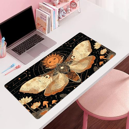 Myth Sun Desk Mat, Cute Extended Gaming Keyboard Mouse Pad, Large Office Desk Cover Mat Pad Deskmat, Non-Slip Leather Home Office Desk Mat Protector 31.5"×15.7" - color: Sun, size: L(31.5×15.7 inch)