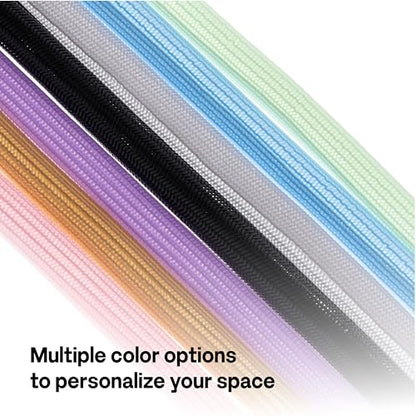 Pixio 10FT Tubing Cable Sleeve – White 1/2 inch Flexible Cable Management Sleeve for PC, Gaming, TV & Office, Wire Organizer for Desk Cable Cleanup - color: White