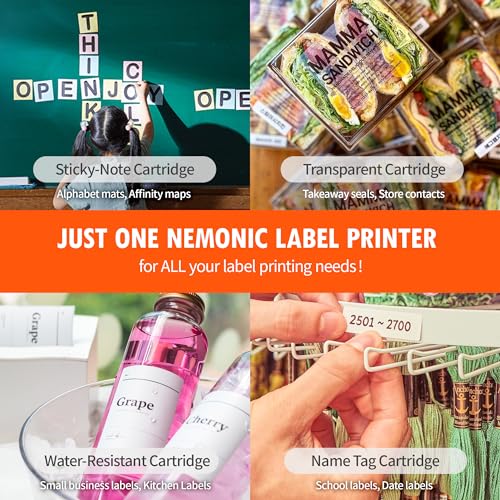 Nemonic Label Printer | Inkless Bluetooth Thermal Label Printer for Small Business | Durable Shipping Label Maker & Portable Wireless - color: Nemonic Printer
