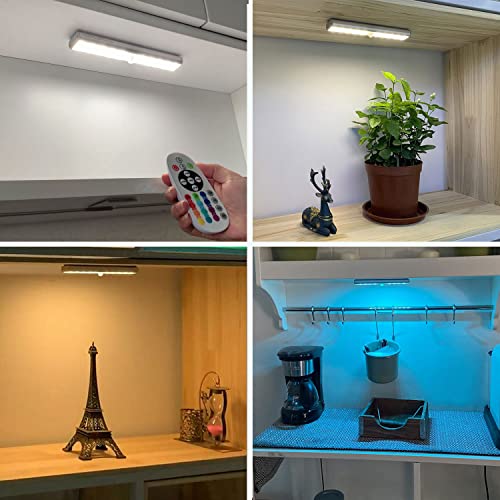 Under Cabinet Lighting Rechargeable 48-LED Wireless Under Cabinet Lights Remote, Kitchen Counter Lights Closet Lights RGB Perfect for Indoor Pantry Display Shelf 15 Color Changing(1 Pack) - color: RGB/1 Pack