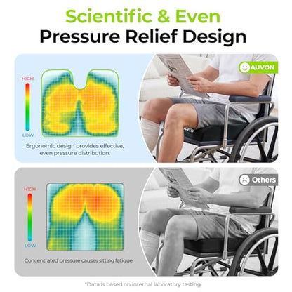 AUVON Wheelchair Seat Cushion, Thigh Slope, Long Sitting Comfort, XL Size