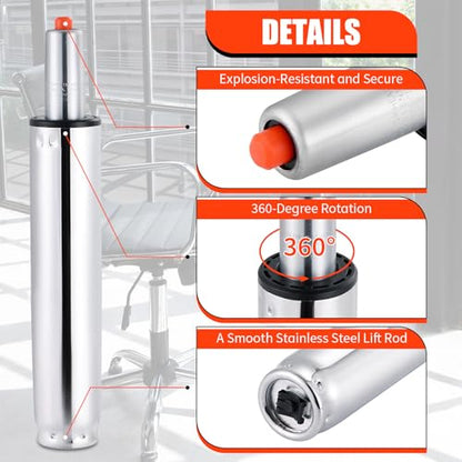 Universal Office Chair Gas Lift Cylinder Replacement, 5" Long Stroke Gas Lift, Heavy Duty Class4 Gas Lift Hydraulic/Pneumatic Piston for Office Chair/Gaming Chair