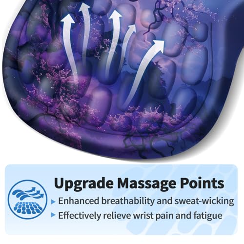 YIWEI Ergonomic Mouse Pad with Wrist Rest for Carpal Tunnel Pain Relief - color: Moonlit Night