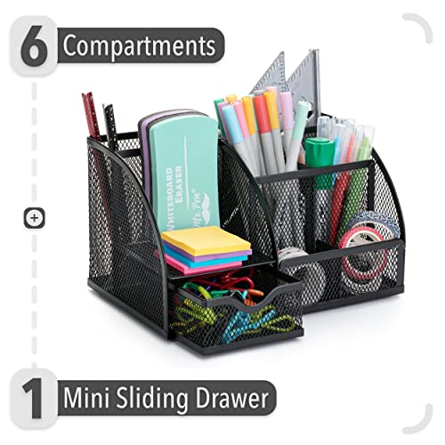 Mr. Pen- Mesh Desk Organizer, Black, Pen Holders Organizers