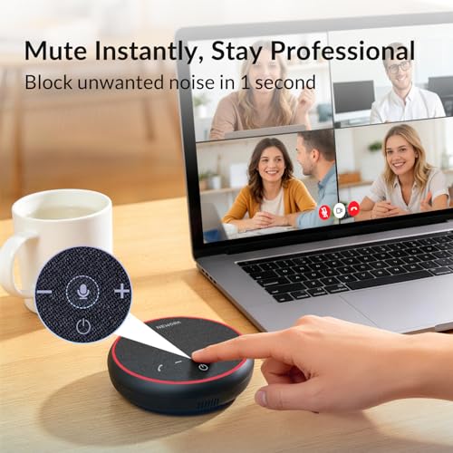 Conference Speakerphone, 3 AI Mics 360 Voice Pickup, AI Noise Reduction - color: FreeChat 101(3 Mics)