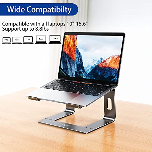 BESIGN LS03 Aluminum Laptop Stand, Ergonomic Detachable Computer Stand, Notebook Holder, Laptop Mount Compatible with Air, Pro, Dell, HP, Lenovo More 10-15.6" Laptops, Gray - color: C-Gray