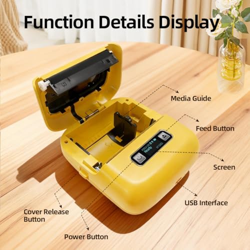 Label Printer, Rechargeable Label Maker Machine with Tape(70×40mm)