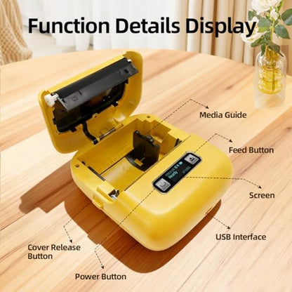 Label Printer, Rechargeable Label Maker Machine with Tape(70×40mm)