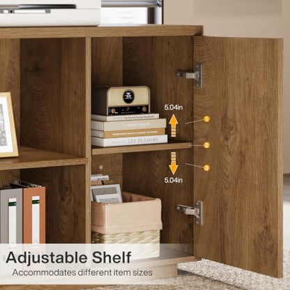 Tribesigns 86" L-Shaped Executive Office Desk, Extra Large Home Office Desk - color: Light Brown