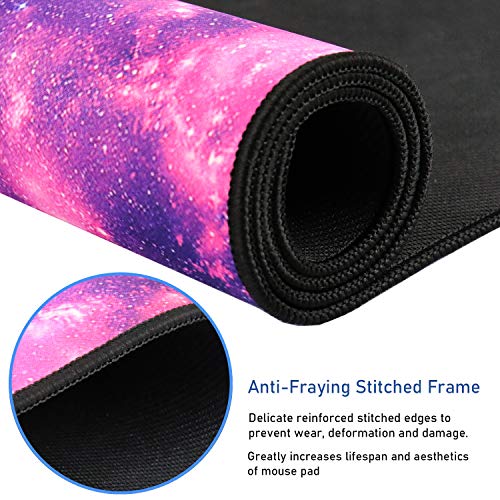 Gaming Mouse Pad,31.5x15.7x0.12 inch Waterproof Computer Keyboard Mouse Mat - color: Galaxy, size: 31.5L x 15.7W inches
