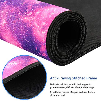 Gaming Mouse Pad,31.5x15.7x0.12 inch Waterproof Computer Keyboard Mouse Mat - color: Galaxy, size: 31.5L x 15.7W inches