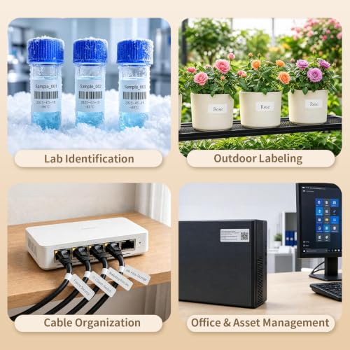 Makeid EP53 2" Label Maker with Label, 300 DPI 2600mAh Battery Thermal Transfer Portable Bluetooth Label Printer for Home Organization, Kitchen Storage, Small Business & Job Sites
