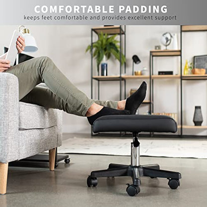 VIVO Black Mobile Under Desk Leg Rest, CHAIR-S04F