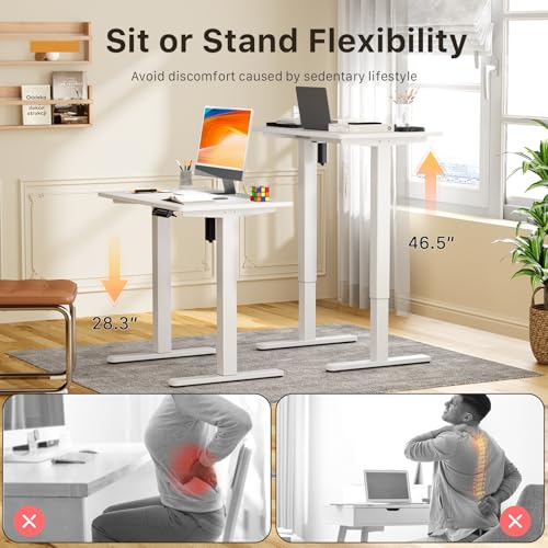 JOY worker Tiny Electric Standing Desk, 31.5" Whole Piece Height Adjustable - color: White, size: 31.5" * 20"