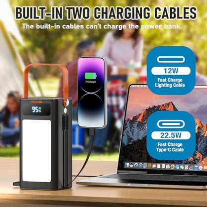 PGYOB Portable Power Bank Power Station, 27000mAh Outdoor Generator with SOS Light, Backup Battery Charger for MacBook, iPhone, Samsung, Home use, Outdoor Camping, RV Trip - size: 99Wh