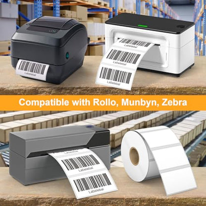 (12,000 Labels/12 Rolls) Labelebal 12 Rolls,1000/Roll -Zebra 2.25" X 1.25” Direct Thermal Labels - Perforated Stickers for Barcode Address, Compatible with Zebra & Rollo & MUNBYN Desktop Printer - color: Zb-2.25''x1.25''-12000