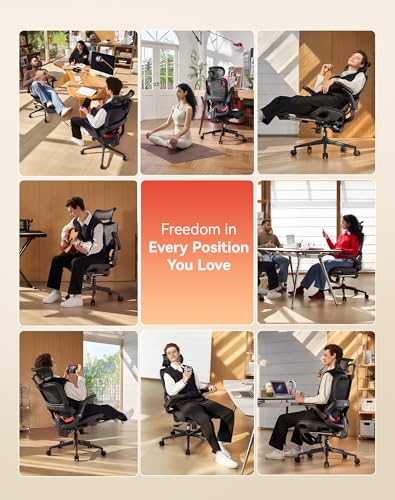 SIHOO B100 PRO Ergonomic Mesh Office Chair with Footrest - color: Ink Black, size: Pack of 1