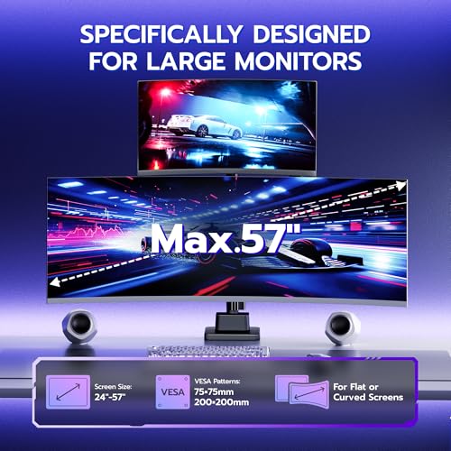 ARES WING Heavy-Duty Gas Spring Dual Ultrawide Monitor Arm 57" 60Lbs VESA | Height Adjustable & Extendable,Built-in USB Port,60Lbs Per Screen,Multi VESA Fit,Clamp & Grommet Base For Ultrawide Displays - style: Non USB
