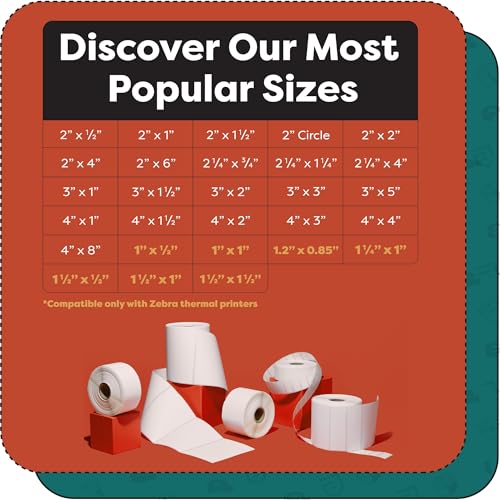 Aegis Adhesives - 2.25" X 1.25" Removable Direct Thermal Labels (12,000 Count, 12 Rolls) - Barcode Labels and SKU Labels for FNSKU and Retail Repricing - Compatible with Zebra and Rollo Printers - size: 2.25" X 1.25" - Removable