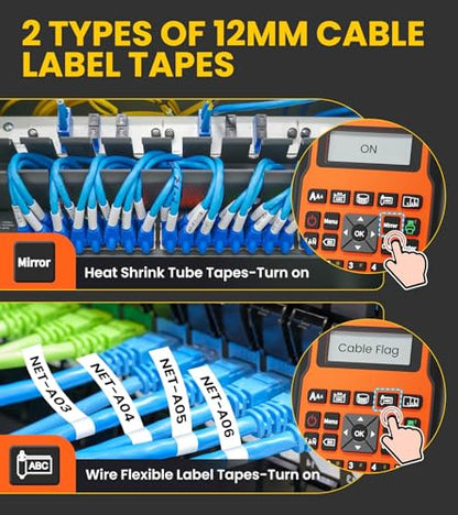 E1000 Heat Shrink Label Maker, Wire Label Maker Waterproof-Labels