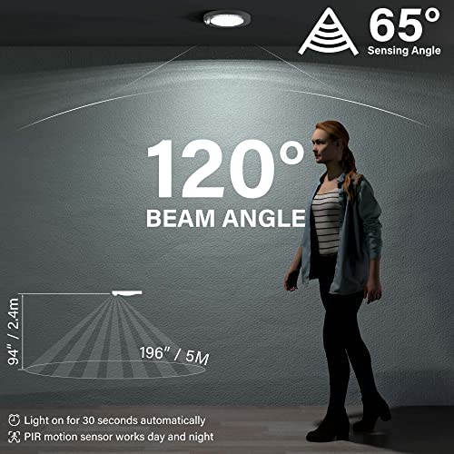 ZAGO LED 6" 120 Volts Closet Light Wired, PIR Motion Sensor Ceiling Disc Light, 15W, 1100 Lumens, CRI>80, 5000K Daylight White for Closet, Laundry, Garage, Pantry, Wet Location, ETL, White, 2 Packs - color: White-5000K-2Packs