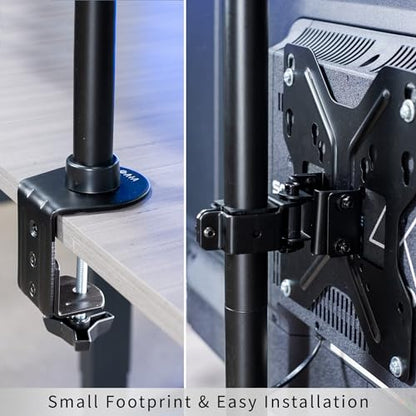 VIVO Ultra Wide TV Desk Mount for up to 55 inch Screens Weighing 66 lbs, Full Motion Height Adjustable Single Television Stand, Black, STAND-V155C - color: Black, size: up to 55" screens