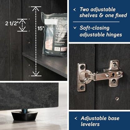 Sauder HomePlus Storage Cabinet, Raven Oak Finish - color: Raven Oak Finish