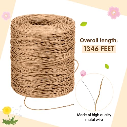 Syhood 1345 Feet Floral Vine Bind Wire Rustic Craft Wire, Light Coffee - color: Light Coffee, size: 1345 Feet