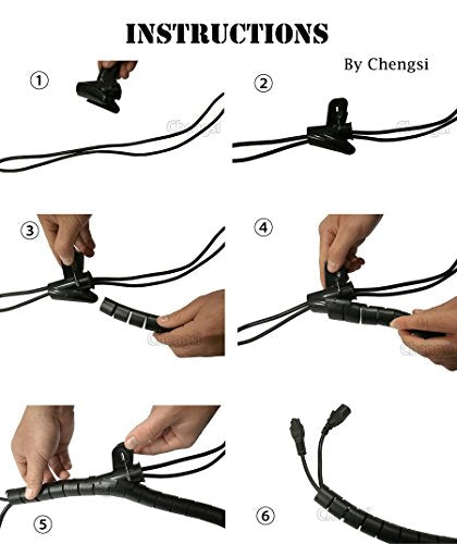 Cable Sleeve Organizer 118inch Coiled Tube Cable Cable Management Sleeve for Home Office PC TV Silver - color: Silver, size: 118.1inch*0.62inch*1pc