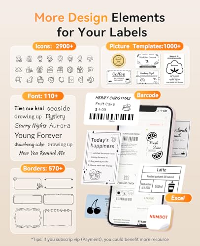 NIIMBOT B31 3 Inch Label Maker, Bluetooth Thermal Label Printer High Speed - color: Grey