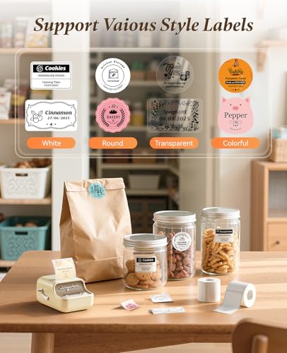 NIIMBOT B21 Label Maker, Thermal Label Printer, Portable Inkless Label Makers for Home/Office/Business, with 1 Pack 50x30mm White Label, Compatible with iOS & Android, (White) | Thermal Label Printer with 1 Pack 50x30mm White Label for Home/Office/Busines