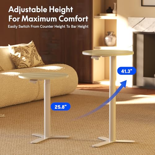 FLEXISPOT Gas Spring Lift Sit-to-Stand Table,20" Round Bar Table - color: Light Oak, size: 20‘’