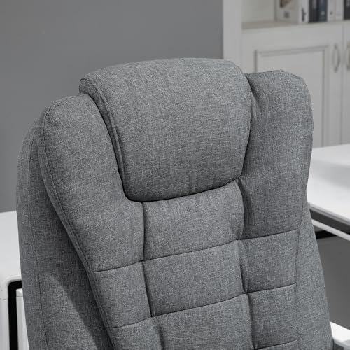 Executive Office Chair with Footrest, Linen-Fabric Computer Chair