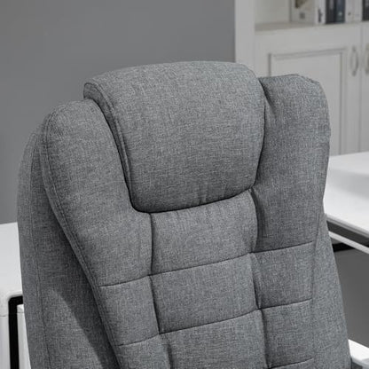 Executive Office Chair with Footrest, Linen-Fabric Computer Chair