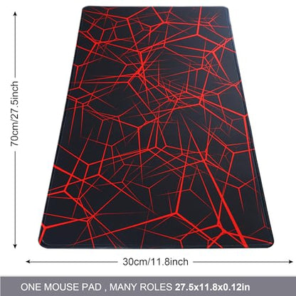 Large Mouse Pad,Non-Slip Rubber Base,[27.5x11.8IN] Computer Desk Mat for PC, Mac, Laptop - Stitched Edges and Smooth Surface for Office, Home, Work-70x30 Redline - color: 70x30 Redline