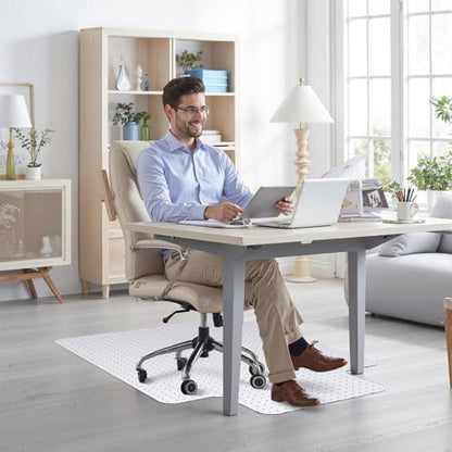Office Chair Mat for Carpet, 45'' x 53'' Computer Desk Chair Mat for Carpeted Floors, Easy Rolling Hard Mat for Office Chair on Carpets Anti-Slip Carpet Protector Mat Clear Ship Flat - size: Convex with nails 45*53in